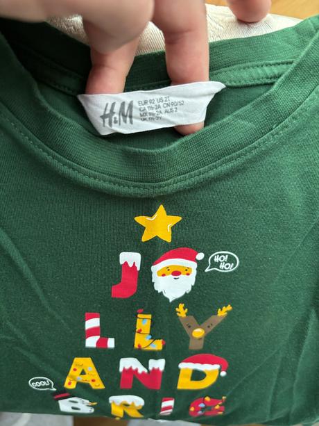 H&m vianočné tričko s dlhým rukávom, h&m,92