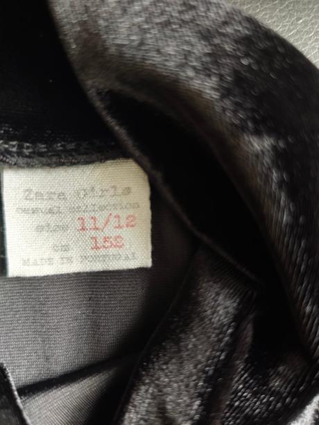 Dievčenské zamatové tričko, zara,146