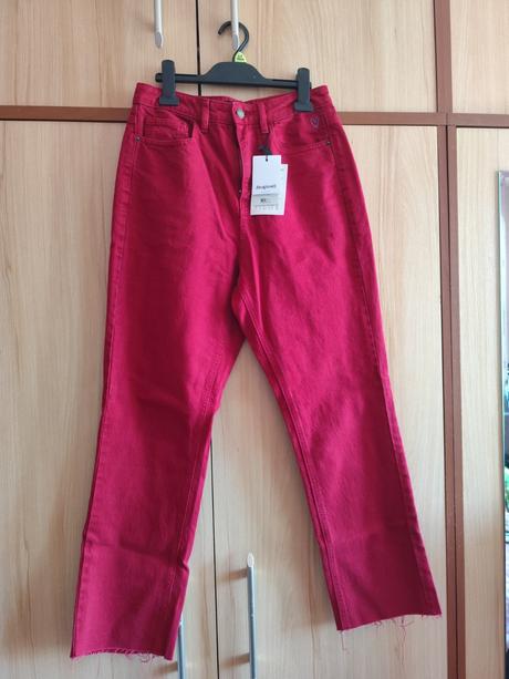 Tmavo červené džínsy desigual, desigual,38