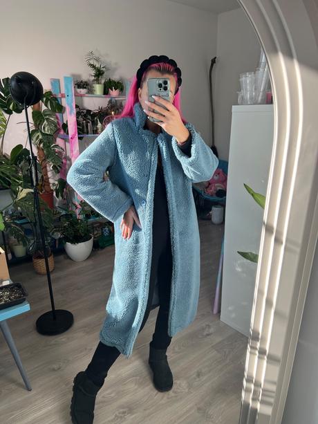 Kabát teddy blue, m