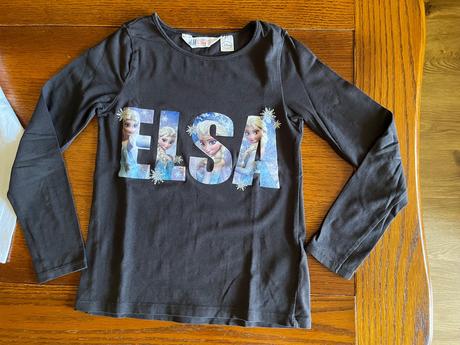 Tričká elsa a anna frozen 122/128 dvojset, h&m,122