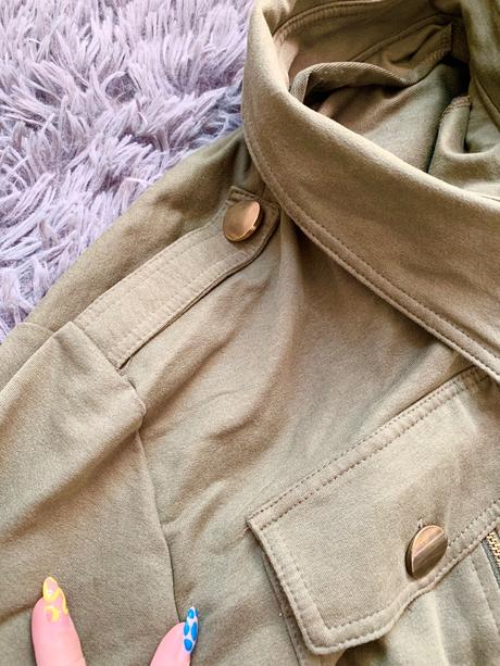 Olivová khaki tenká bundička dlhšia, l