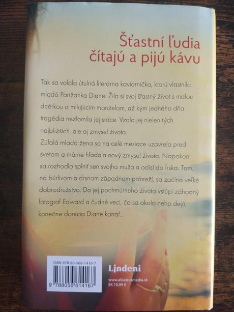 Kniha šťastný ľudia čítajú a pijú kávu,