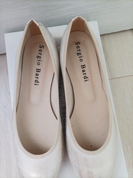 Kožené balerínky sergio bardi metalické 40, 40