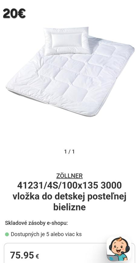 Zöllner set (vankuš+paplony) do postielky, šírka (cm): 100,dĺžka (cm): 135