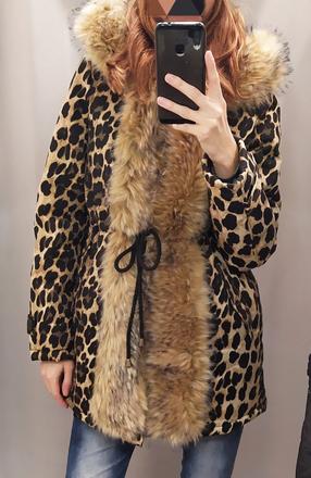 Leopardia bunda s kožušinou, m
