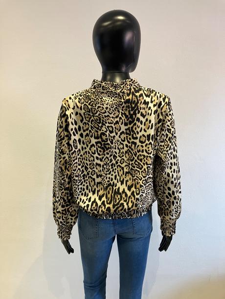 Dámska blúzka s leopardím vzorom a mašľou (uni),