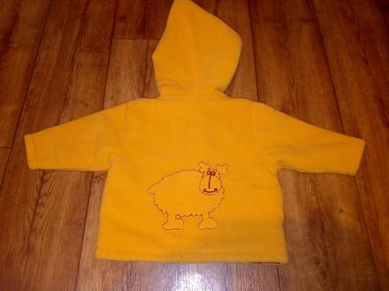 Oranzova bundicka 68/74 s oveckou vzadu ako nová, 74