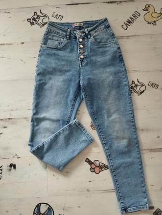 Boyfriend rifle s vysokym pasom, xs