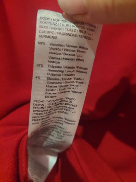 Červená blúzka, orsay,s