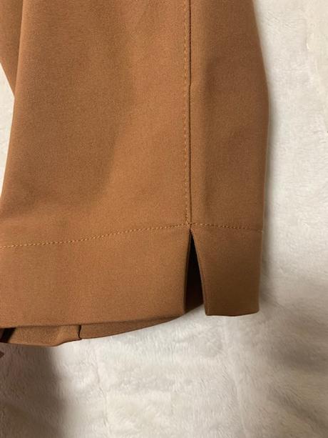 Hrubšie elastické nohavice škoricovej farby, l / m