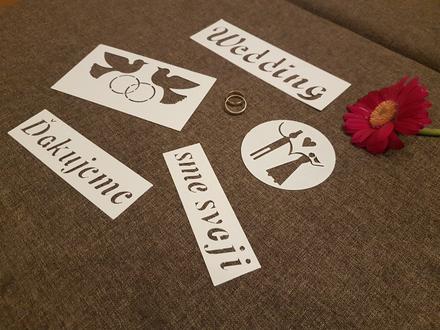 Šablóny svadba na sprej /farbu / temperky, 