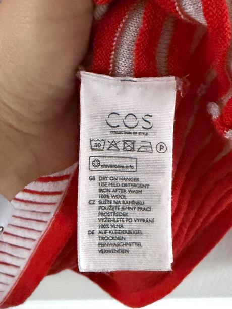 Jemný pletený top s pruhmi z merino vlny, cos,m