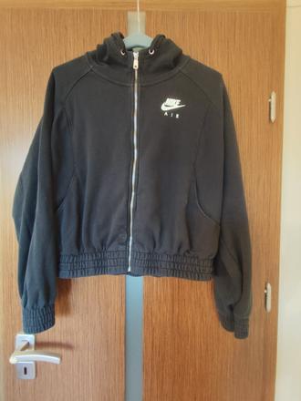 Čierna crop mikina nike air, veľ. l so širokými ru, nike,l