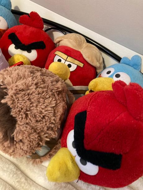 Hračky - plyšové hlavy vtákov, 