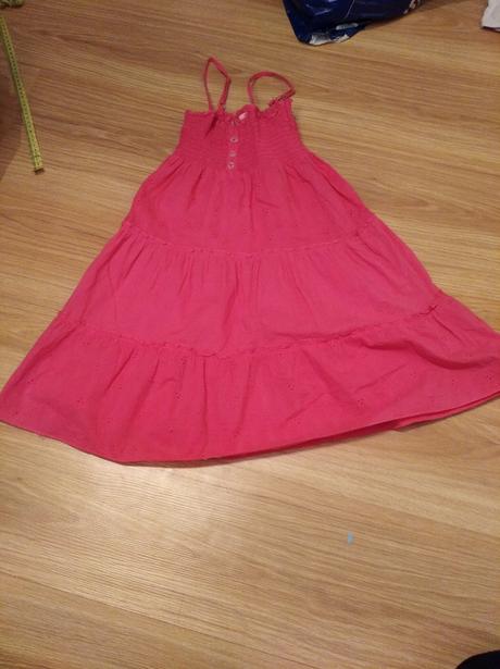 Ružové šaty na ramienka, 128