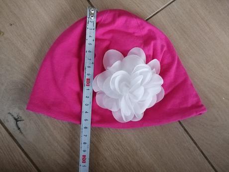 Čiapka prechodná s kvetinkou, pinkie,98