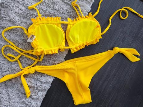 Žlté push up plavky- brazílky, m
