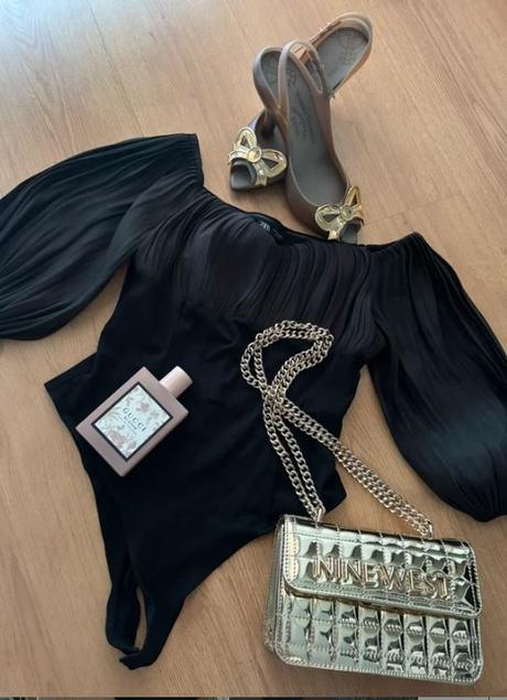 Čierne body s voľnými rukávmi zara, zara,l