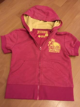 Ružové tričko s kapucňou, na 7-8 rokov, 128