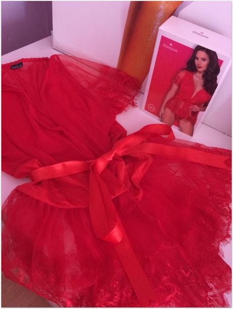 Červený župan zn.obsessive - veľkosť l/xl, obsessive,l