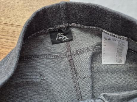 Hrubšie tm.sivé legíny veľ. 158/164, takko,158