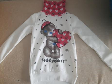 Dve nové dievčenské mikiny ružová a biela s potlač, 176