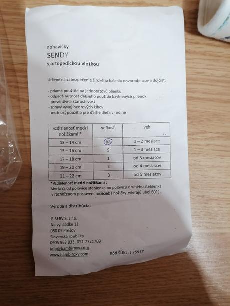 Ortopedické nohavičky sendy, sendy,4 kg - 9 kg
