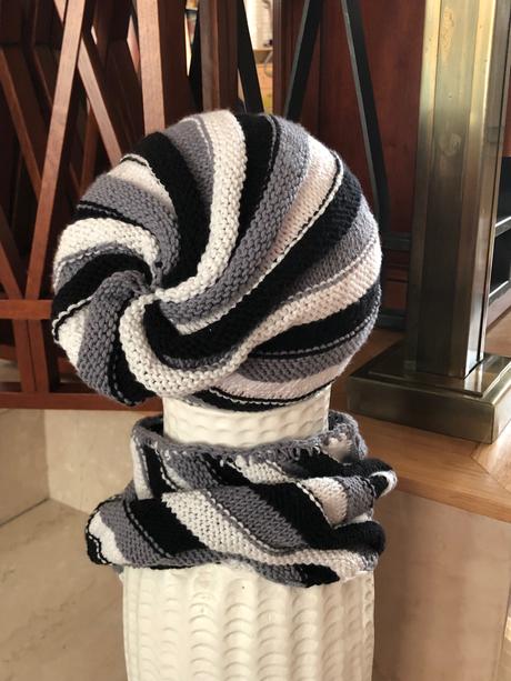 Pletená súprava, čiapka a tunel, 146 - xxl