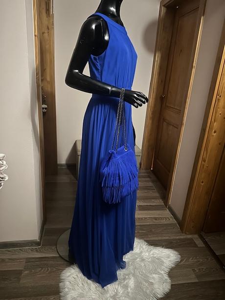 Modré dlhé šaty zn. chantall, chantall,40 / l / m