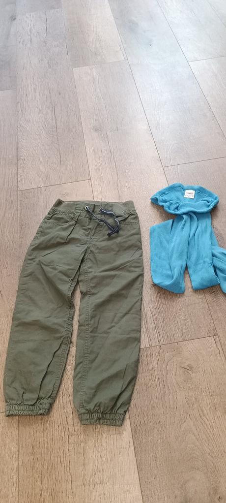 Zateplené nohavice s látkou + pancuchy, lupilu,116