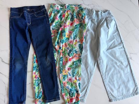 Trio letných dievčenskych nohavic 116-122, h&m,122