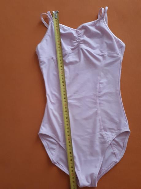Bledoruzovy ramienkovy dres body na balet tanec, 116