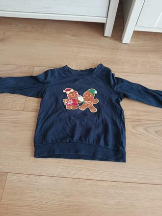 Tričko s dlhým rukávom 92/ vianočný motiv, lupilu,92