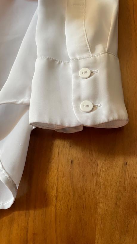 H&m biela voľná šifónová košeľa s dlhým rukávom, h&m,32