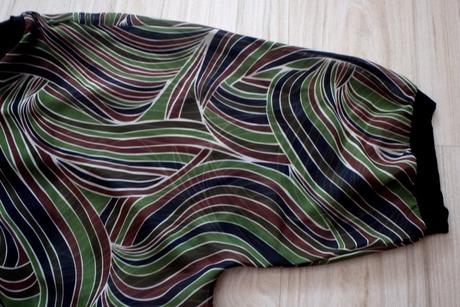 Dvojvrstvová blúzka čierna/zelená/hnedá/khaki,v.xl, xl