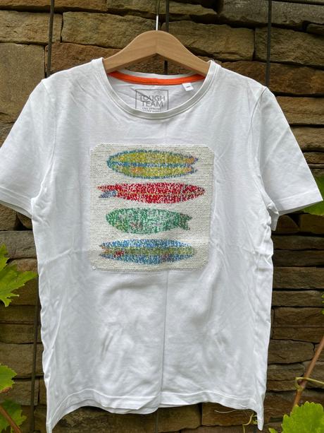 Tričko s meniacim vzorom ryby, c&a,140