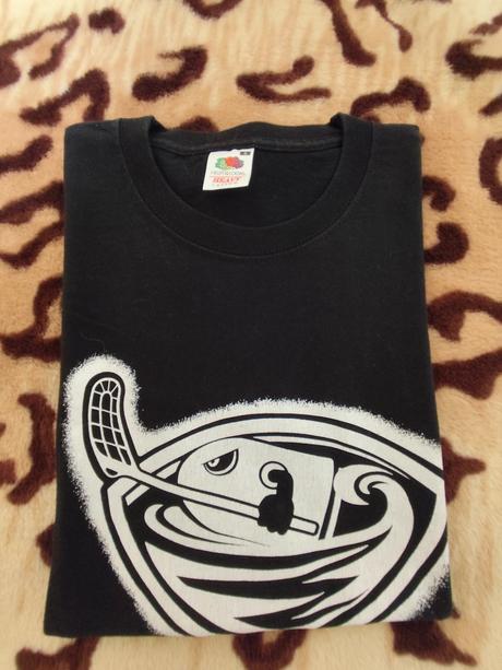 Čierne tričko s florbalovou potlačou veľ.s, s