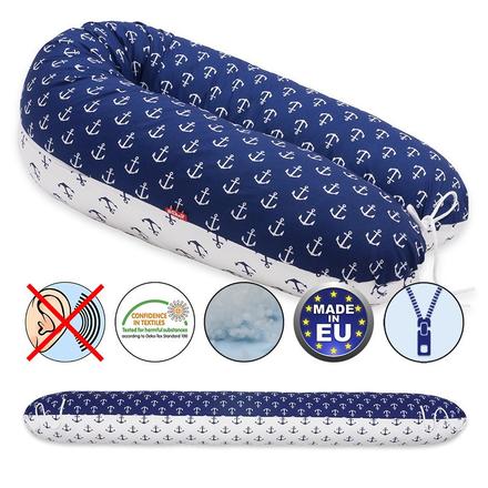 Dojčiaci vankúš - modro/biela kotva,