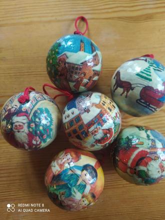 Retro vianočne gule 6ks - 20eur,