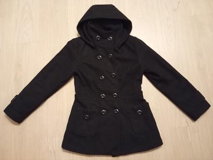 Čierny dámsky kabát s/m, s