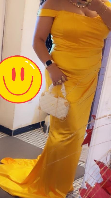 Žlté elegantne šaty, xxl