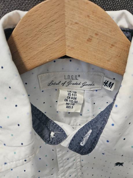 Bodkovaná košeľa, h&m,110