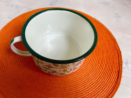 Plechový vintage smalt.hrniec, 