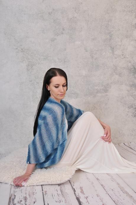 Mohérové dlhšie svadobné bolerko, l / m / s / xs