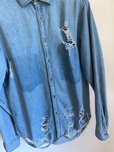 Riflová košeľa, zara,s