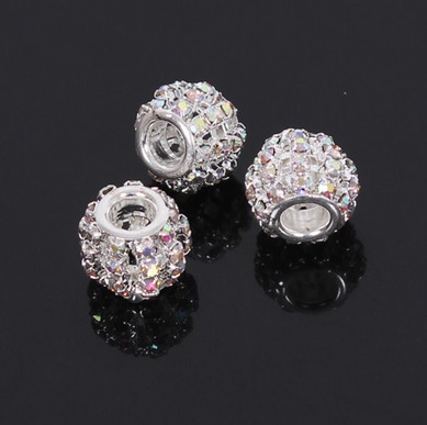 Kovové štrasové korálky 12 x 10 mm , 