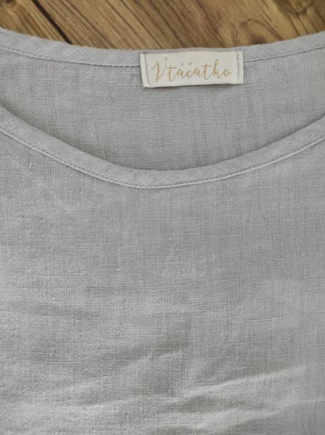 Ľanové tričko vtáčatko, s