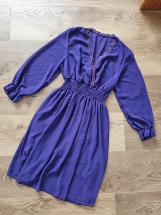 Šifónové šaty s čipkou, s