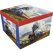 Kartonovy ulozny box parna lokomotiva, 
